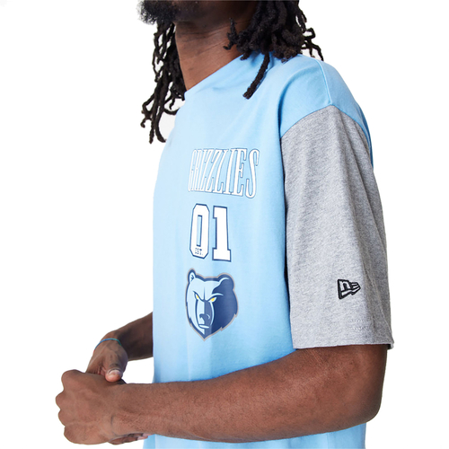 NEW ERA MEMPHIS GRIZZLIES NBA CUT SEW OVERSIZED T-SHIRT 'BLUE'