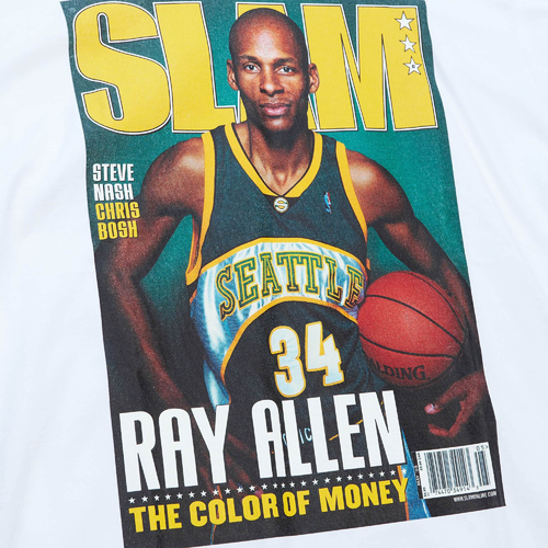 NBA SLAM MEN'S T-SHIRT SEATTLE SONICS RAY ALLEN 'WHITE'