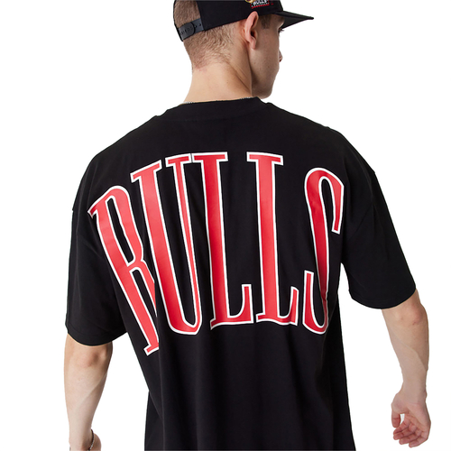 NEW ERA CHICAGO BULLS NBA ARCH WORDMARK OVERSIZED T-SHIRT 'BLACK'
