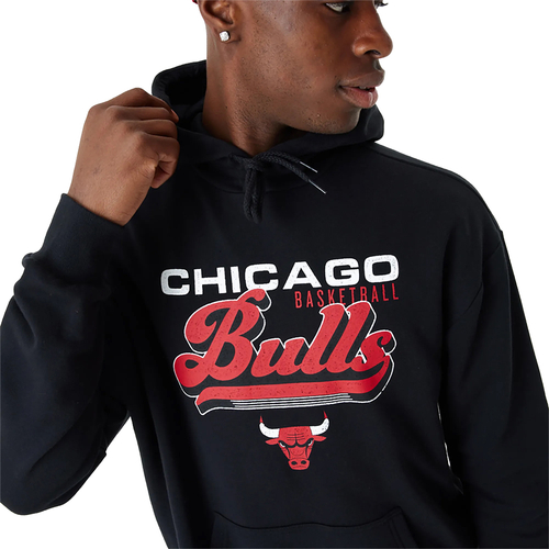 NEW ERA CHICAGO BULLS NBA RETRO GRAPHIC BLACK OVERSIZED HOODIE 'BLACK'