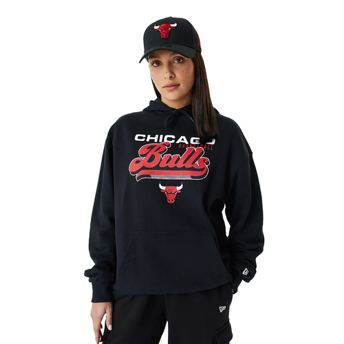 NEW ERA CHICAGO BULLS NBA RETRO GRAPHIC BLACK OVERSIZED HOODIE 'BLACK'
