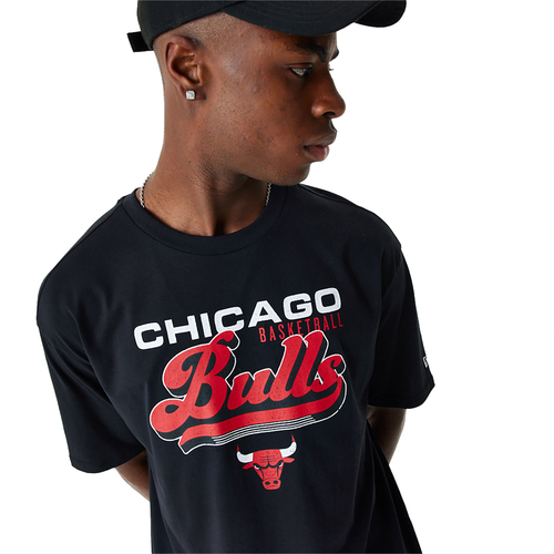 NEW ERA CHICAGO BULLS NBA RETRO GRAPHIC BLACK OVERSIZED T-SHIRT 'BLACK'