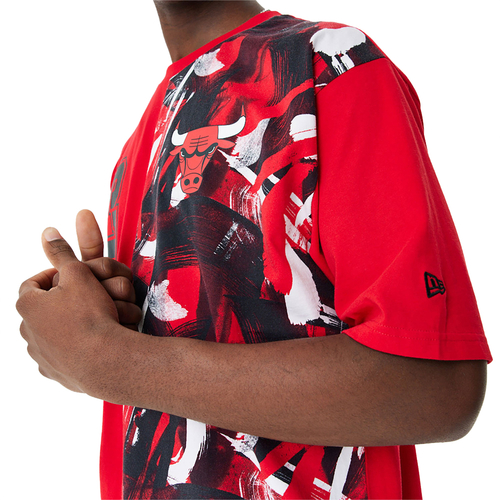 NEW ERA CHICAGO BULLS NBA CUT AND SEW RED OVERSIZED T-SHIRT 'RED'
