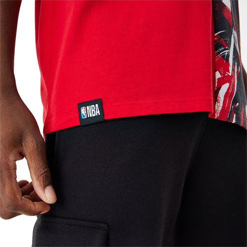 NEW ERA CHICAGO BULLS NBA CUT AND SEW RED OVERSIZED T-SHIRT 'RED'