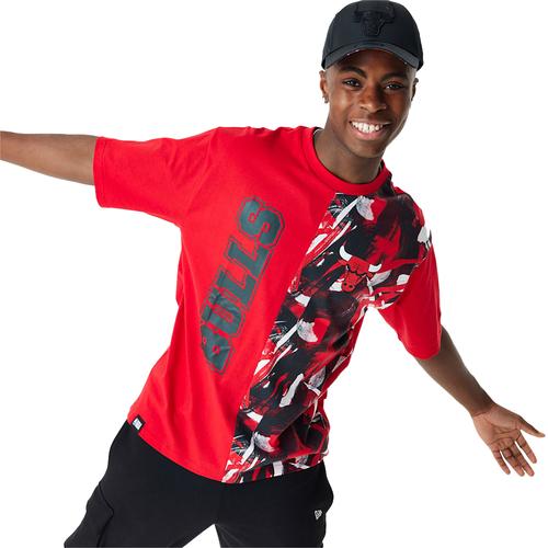 NEW ERA CHICAGO BULLS NBA CUT AND SEW RED OVERSIZED T-SHIRT 'RED'