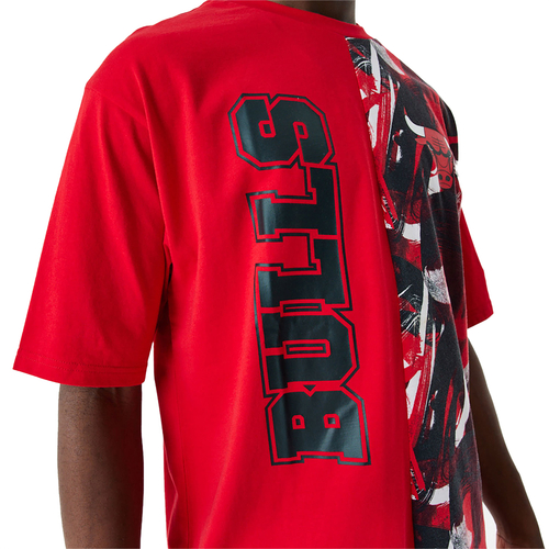 NEW ERA CHICAGO BULLS NBA CUT AND SEW RED OVERSIZED T-SHIRT 'RED'