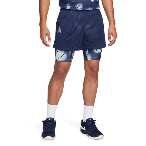 NIKE JA MORANT DRI-FIT 2-IN-1 4" BASKETBALL SHORTS 'NAVY BLUE'