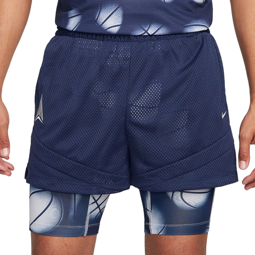 NIKE JA MORANT DRI-FIT 2-IN-1 4" BASKETBALL SHORTS 'NAVY BLUE'