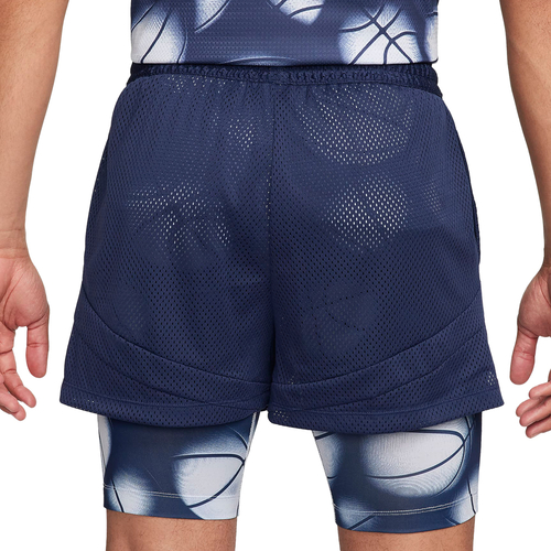 NIKE JA MORANT DRI-FIT 2-IN-1 4" BASKETBALL SHORTS 'NAVY BLUE'