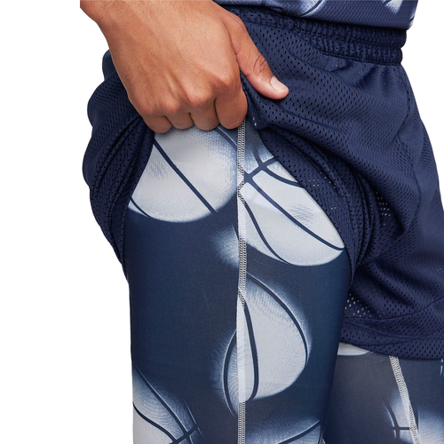 NIKE JA MORANT DRI-FIT 2-IN-1 4" BASKETBALL SHORTS 'NAVY BLUE'