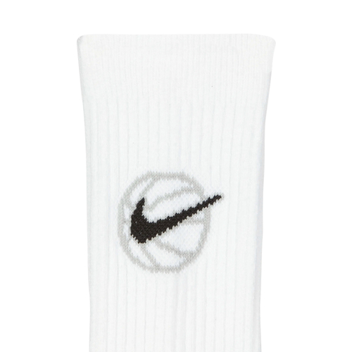 NIKE EVERYDAY CREW BASKETBALL SOCKS (3 PAIRS) 'WHITE'