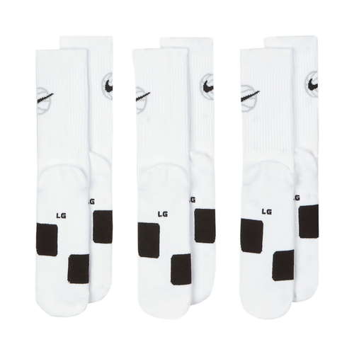 NIKE EVERYDAY CREW BASKETBALL SOCKS (3 PAIRS) 'WHITE'