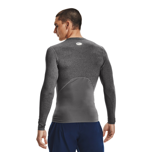 UA HEATGEAR ARMOUR COMPRESSION LONG SLEEVE T-SHIRT 'GREY'