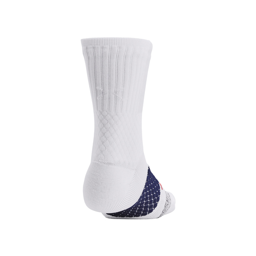 UA CURRY ARMOURDRY PLAYMAKER 1 PACK MID CREW SOCKS 'WHITE'