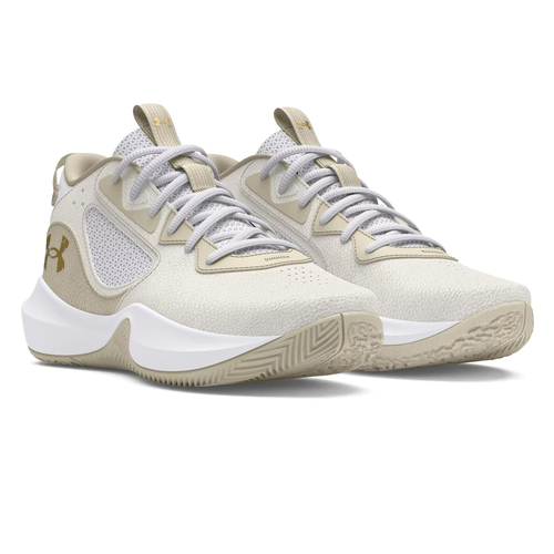 UA LOCKDOWN 6 BASKETBALL SHOES 'WHITE/GOLD'
