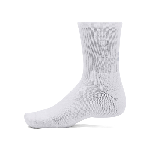 UA 3-MAKER MID-CREW SOCKS (3 PAIRS) 'WHITE'