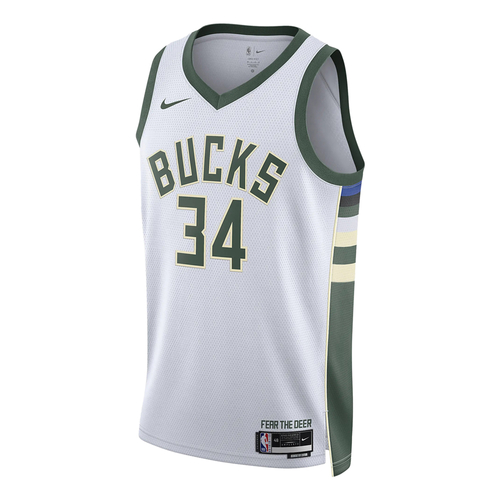 NIKE MILWAUKEE BUCKS GIANNIS ANTETOKOUNMPO DRI-FIT NBA SWINGMAN ASSOCIATION EDITION JERSEY 'WHITE'