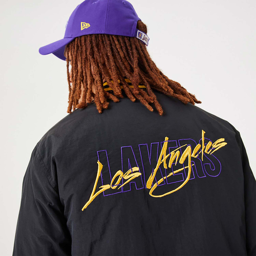 LOS ANGELES LAKERS NBA SCRIPT BOMBER JACKET 'BLACK'