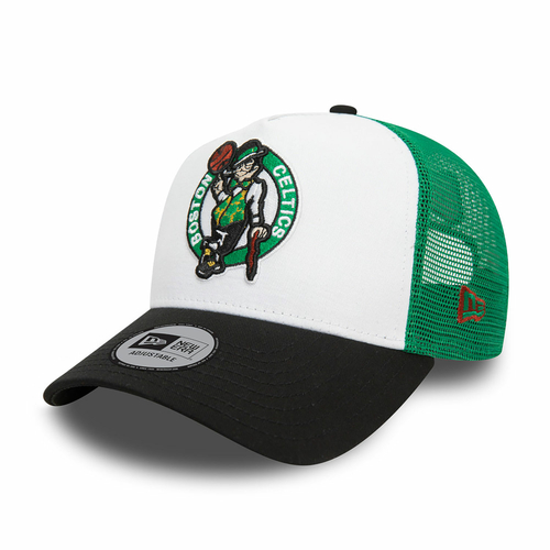 NEW ERA BOSTON CELTICS NBA 9FORTY A-FRAME TRUCKER CAP 'WHITE/BLACK'