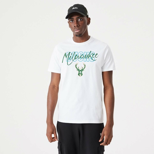 MILWAUKEE BUCKS NBA SCRIPT T-SHIRT 'WHITE'