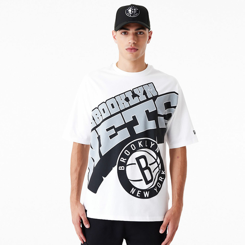 BROOKLYN NETS NBA LARGE WORDMARK OVERSIZED T-SHIRT 'WHITE'