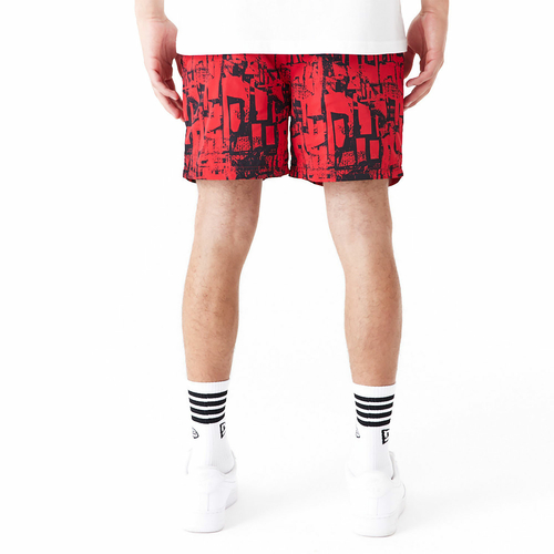 NEW ERA CHICAGO BULLS NBA ALL OVER PRINT SHORTS 'RED'