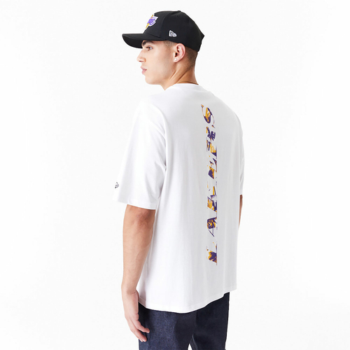 NEW ERA LOS ANGELES LAKERS NBA LARGE INFILL OVERSIZED T-SHIRT 'WHITE'