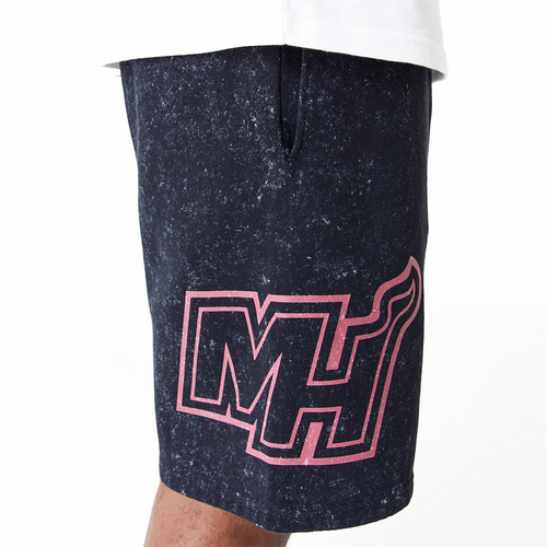 MIAMI HEAT NBA WASHED SHORTS 'BLACK'