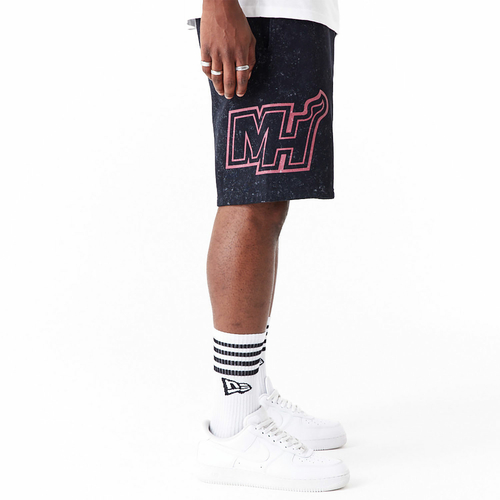 MIAMI HEAT NBA WASHED SHORTS 'BLACK'