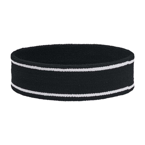 UA UNISEX STRIPED PERFORMANCE TERRY HEADBAND 'BLACK'