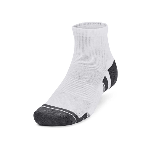 UA UNISEX PERFORMANCE COTTON (3 PAIRS) QUARTER SOCKS 'WHITE'