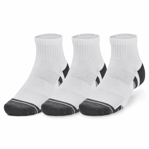 UA UNISEX PERFORMANCE COTTON (3 PAIRS) QUARTER SOCKS 'WHITE'