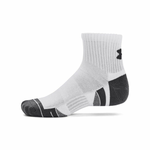 UA UNISEX PERFORMANCE COTTON (3 PAIRS) QUARTER SOCKS 'WHITE'