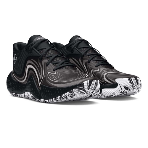 UA SPAWN 6 MID BASKETBALL SHOES 'BLACK'