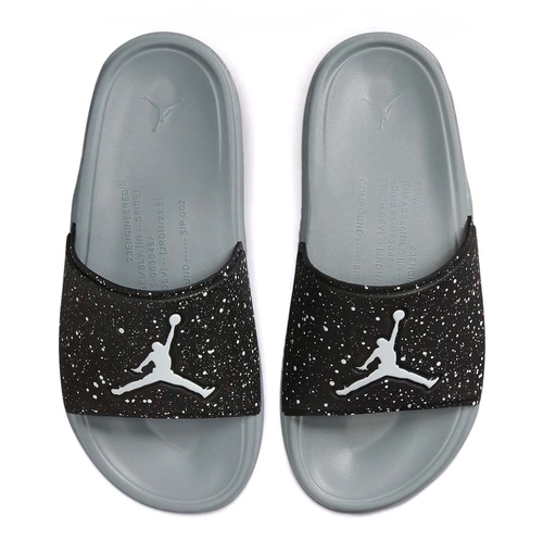 Black and grey jordan slides on sale