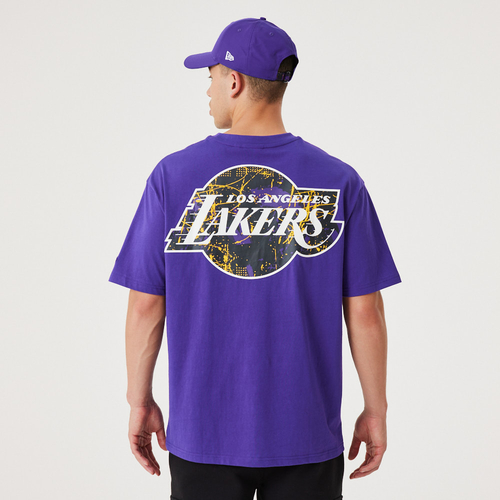 NEW ERA LOS ANGELES LAKERS NBA INFILL TEAM LOGO OVERSIZED T-SHIRT 'PURPLE'