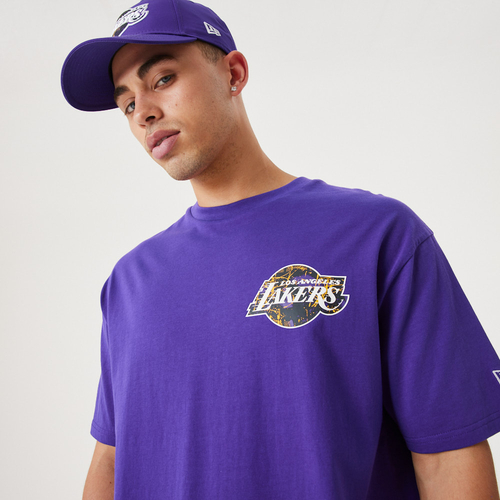 NEW ERA LOS ANGELES LAKERS NBA INFILL TEAM LOGO OVERSIZED T-SHIRT 'PURPLE'