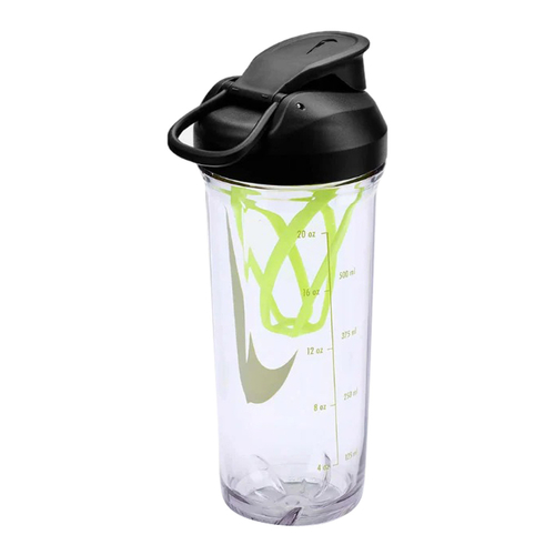 NIKE TRANSPARENT RECHARGE 2.0 GYM SHAKER WATER BOTTLE 'BLACK/GREEN'