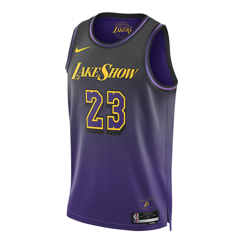 Nike Nike Lebron James Los Angeles Lakers 2024 25 City Edition Dri Fit Nba Swingman Jersey Purple NBA