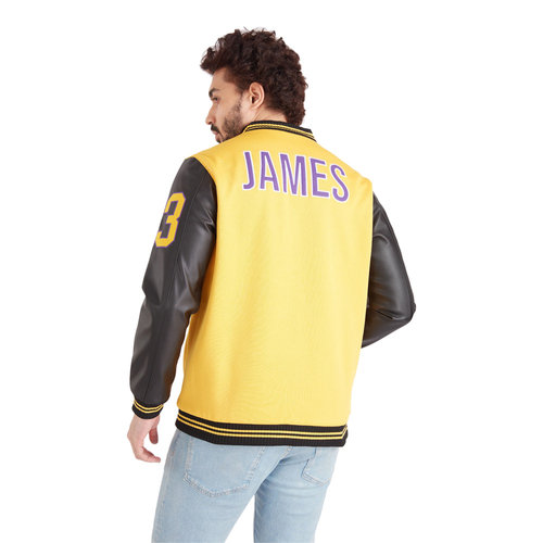 NBA LEBRON JAMES LOS ANGELES LAKERS VARSITY JACKET 'YELLOW'