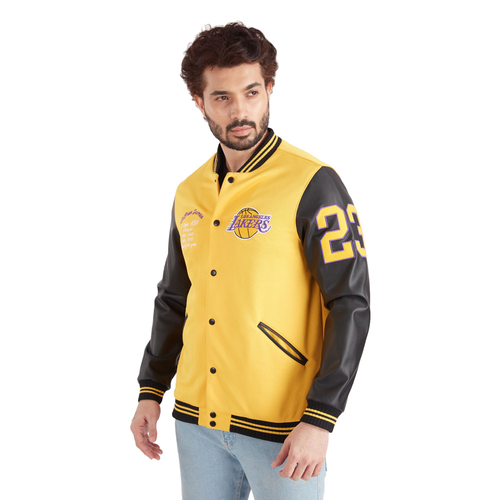 NBA LEBRON JAMES LOS ANGELES LAKERS VARSITY JACKET 'YELLOW'