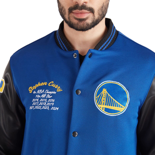 NBA STEPHEN CURRY GOLDEN STATE WARRIORS VARSITY JACKET 'BLUE'