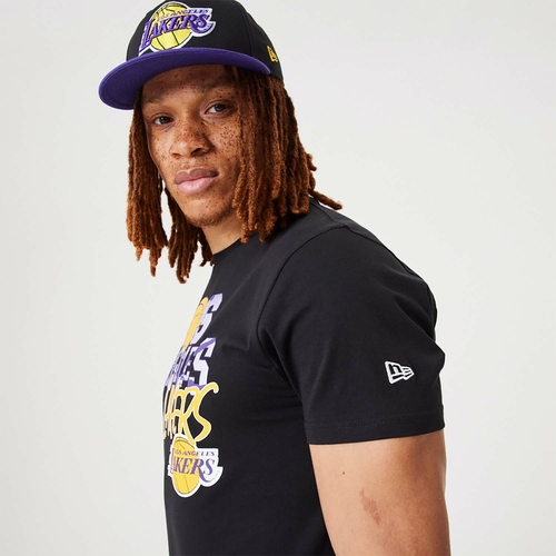 NEW ERA LOS ANGELES LAKERS NBA INFILL GRAPHIC T-SHIRT 'BLACK'