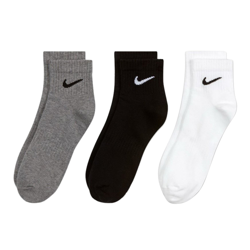 NIKE EVERYDAY LIGHTWEIGHT TRAINING ANKLE SOCKS (3 PAIRS) 'MULTI-COLOUR'