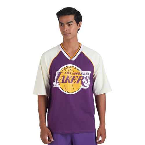 NBA LOS ANGELES LAKERS CONTRAST COLOUR OVERSIZED T-SHIRT 'PURPLE'