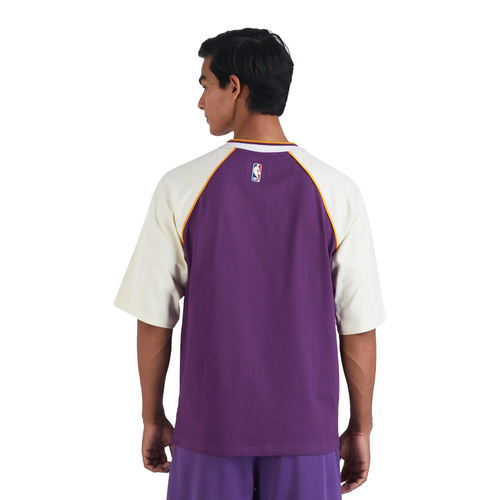 NBA LOS ANGELES LAKERS CONTRAST COLOUR OVERSIZED T-SHIRT 'PURPLE'