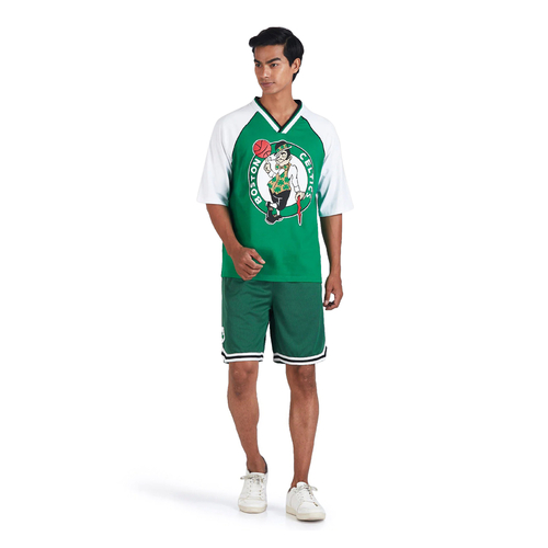 NBA BOSTON CELTICS CONTRAST COLOUR OVERSIZED T-SHIRT 'GREEN'