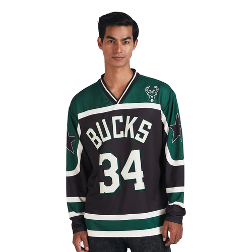 NBA GIANNIS ANTETOKOUNMPO MILWAUKEE BUCKS FULL SLEEVE OVERSIZED HOCKEY T-SHIRT 'BLACK'