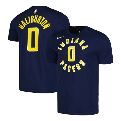 NIKE TYRESE HALIBURTON INDIANA PACERS ICON EDITION T-SHIRT 'NAVY BLUE'