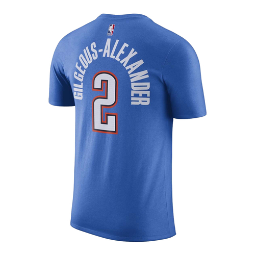 NIKE SHAI GILGEOUS-ALEXANDER OKLAHOMA CITY THUNDER #2 ICON NAME & NUMBER T-SHIRT 'SIGNAL BLUE'